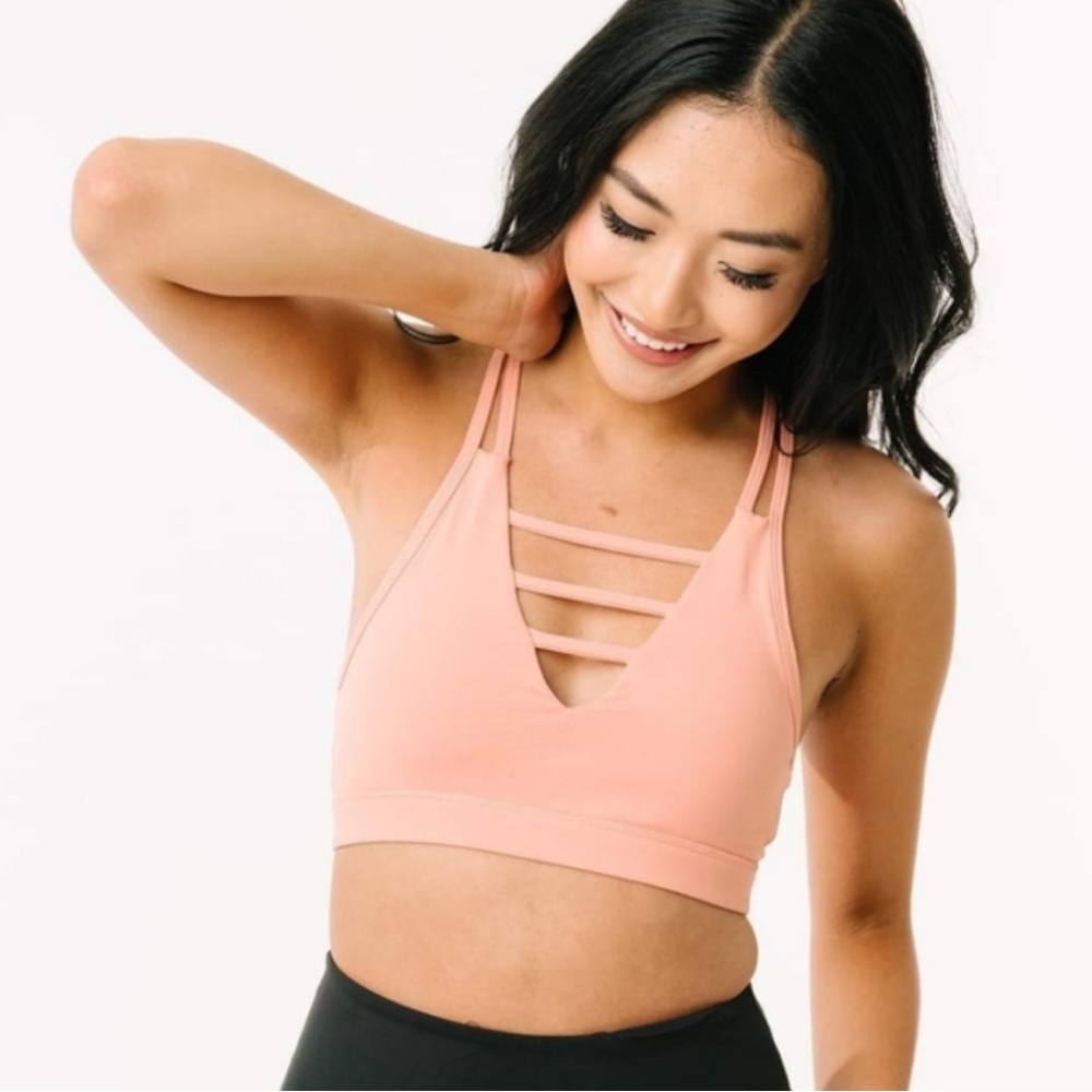 ZYIA Peach Grid Bra Size Large